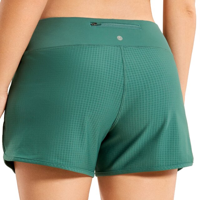 Women's Quick-Dry Workout Running Athletic Sports Shorts with Zip Pocket - 4 Inches