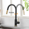 Sensor Kitchen Faucets Brushed Gold Smart Touch Inductive Sensitive Faucet Mixer Tap Single Handle Dual Outlet Water Modes