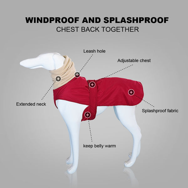 Super Warm Dog Clothes Coat Waterproof Large Dogs Vest Jacket Thick Winter Pet Clothing Vest With Warm Collar Wolfhound Shepherd