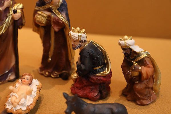 Statue Nativity Scene Set Christmas Crib Figurines Baby Jesus Manger Miniatures Ornament Church Catholic Gift Home Decor