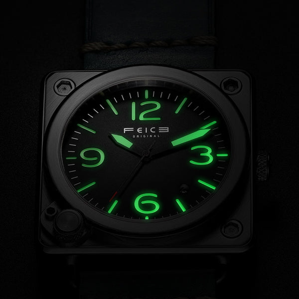 Men's  Square Automatic Watch Waterproof Mechanical Watch Luminous Analog Wrist Watches for Men -FM508 | Vimost Shop.
