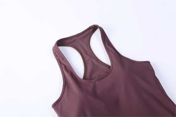 Women's Yoga Brushed Tank Tops with Built in Bra Racerback Activewear Sports Shirts