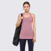 Racerback Workout Tank Tops for Women Long Athletic Yoga Tops Sleeveless Shirts Slim Fit