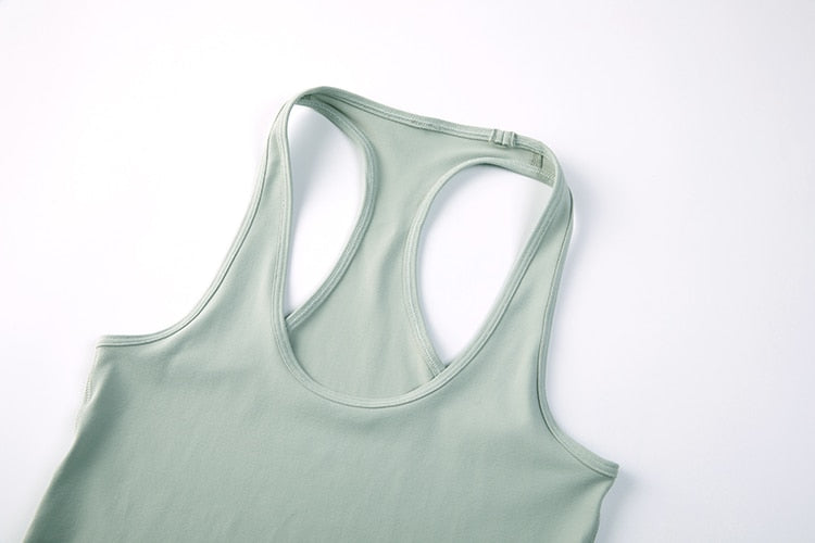 Racerback Workout Tank Tops for Women Long Athletic Yoga Tops Sleeveless Shirts Slim Fit