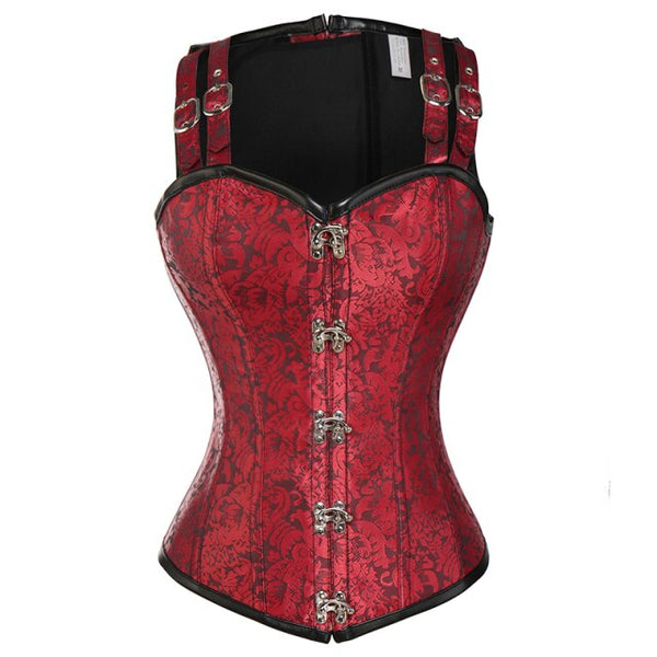 Womens Bustiers & Corsets Overbust Gothic Corset Vest Lace Up Buckle Boned Bustier Tops Club Party Crop Top Steampunk Corselet | Vimost Shop.