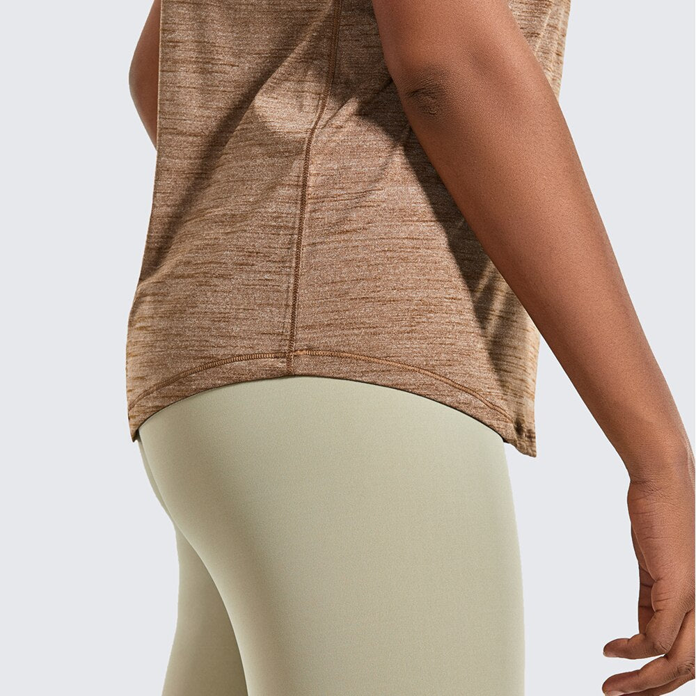 Womens Lightweight Heather Workout Tank Tops Athletic Tops Sleeveless Shirts Casual Top