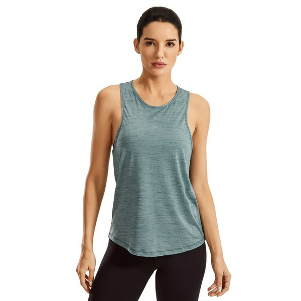 Womens Lightweight Heather Workout Tank Tops Athletic Tops Sleeveless Shirts Casual Top
