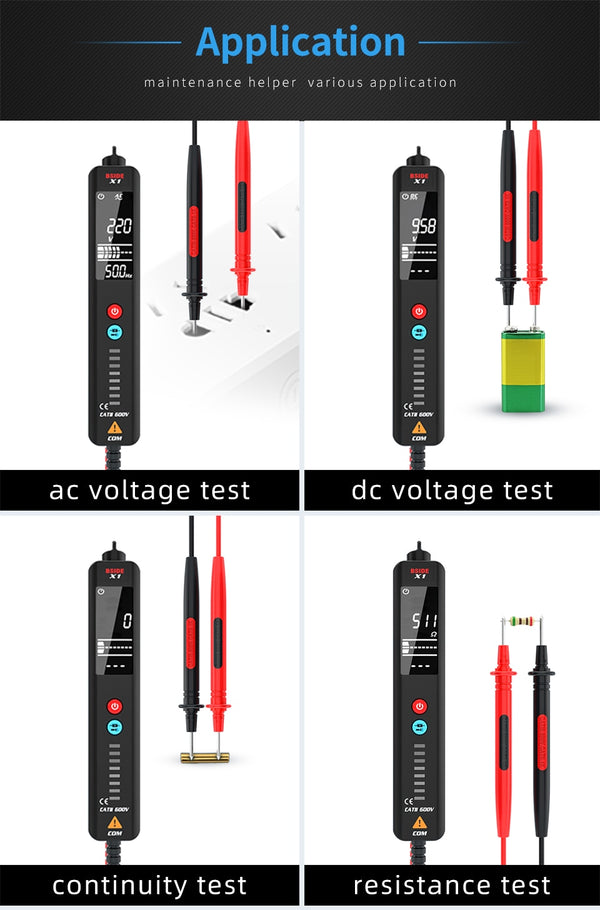 Non-contact Voltage Detector Multimeter X1 Intelligent test pencil Large screen EBTN Electric tester Live wire Meter | Vimost Shop.