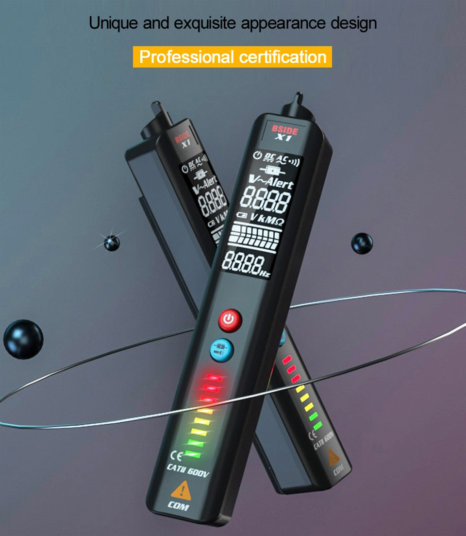Non-contact Voltage Detector Multimeter X1 Intelligent test pencil Large screen EBTN Electric tester Live wire Meter | Vimost Shop.