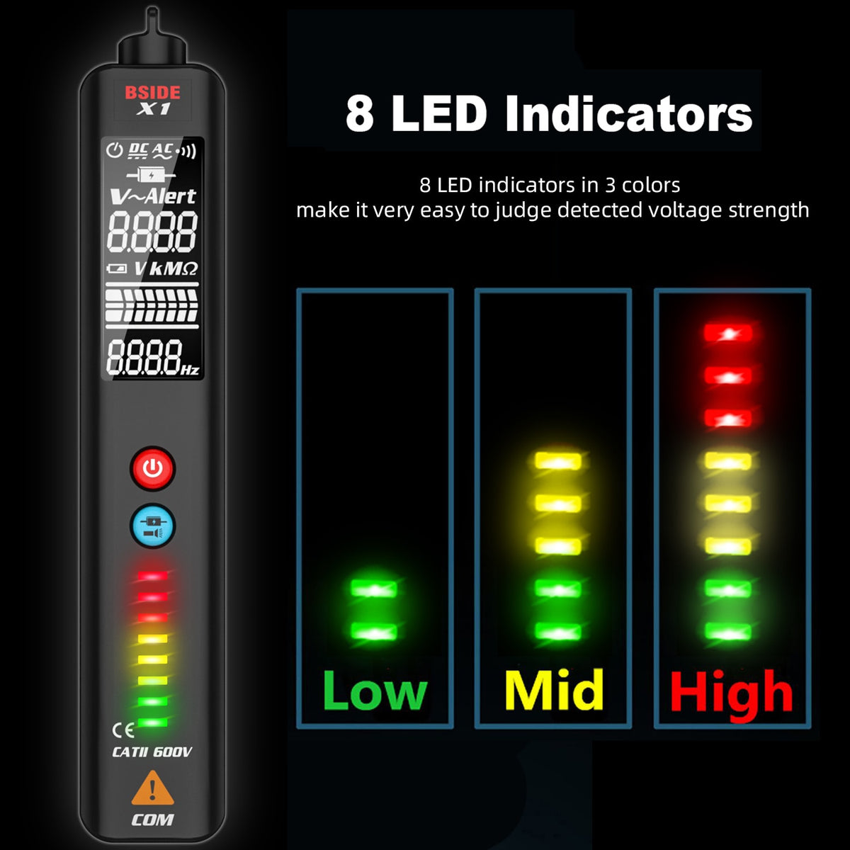 Non-contact Voltage Detector Multimeter X1 Intelligent test pencil Large screen EBTN Electric tester Live wire Meter | Vimost Shop.
