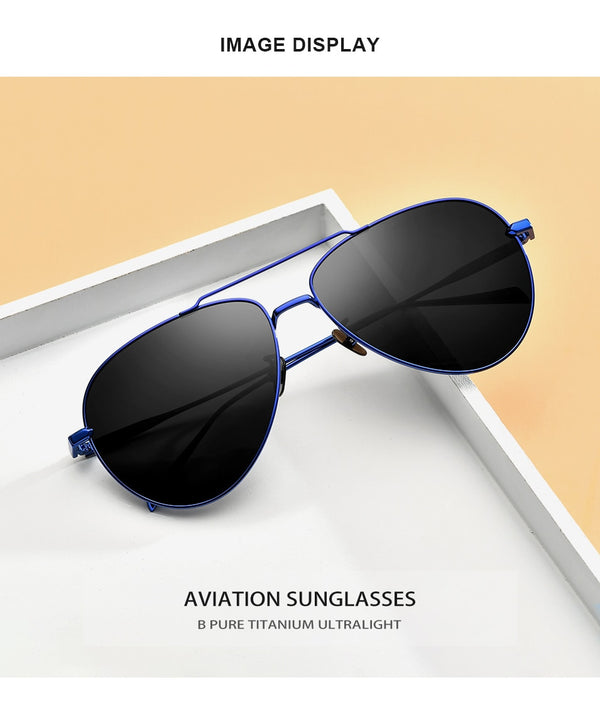 Pure Titanium Polarized Sunglasses Men Aviation Sun Glasses for Men New Driving Outdoor Aviador UV400 Shades