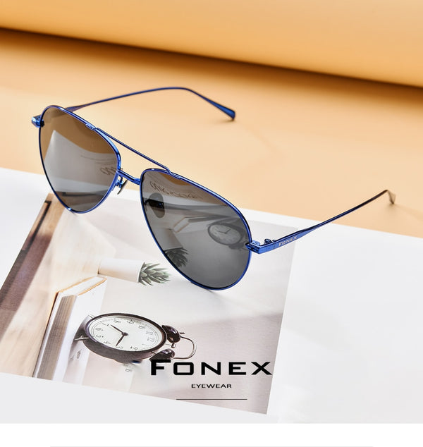 Pure Titanium Polarized Sunglasses Men Aviation Sun Glasses for Men New Driving Outdoor Aviador UV400 Shades
