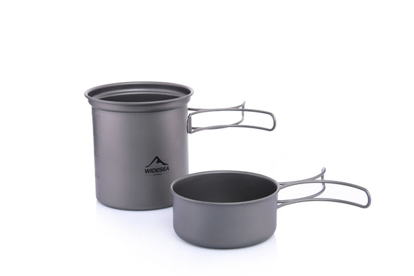 Titanium Cooking Pot Set Tableware for Camping Outdoor Cookware Supplies Bowler Hiking Travel Tourism Tourist Dishes