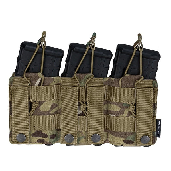 Tactical LSR 9mm 556 Mag Pouch Triple Mag Carrier MOLLE Pouch Laser Cut Airsoft 3570