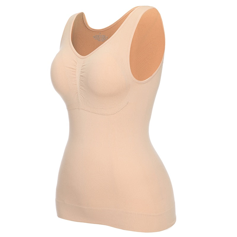 Tank Tops for Women with Built in Bra Shelf Bra Casual Wide Strap Basic Camisole Sleeveless Top Shaper with Removable Bra | Vimost Shop.