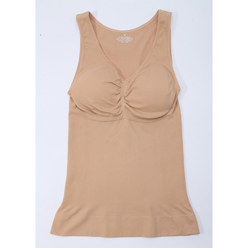 Tank Tops for Women with Built in Bra Shelf Bra Casual Wide Strap Basic Camisole Sleeveless Top Shaper with Removable Bra | Vimost Shop.