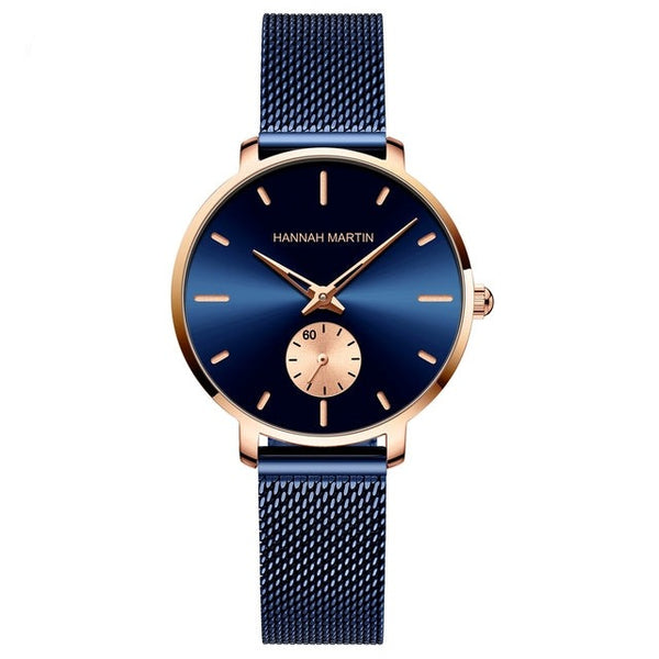 Japan Small Seconds Dial Quartz Movement Fashion Watch Waterproof Simple Women Gold Mesh Belt Top Brand Ladies Watches