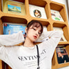 Harajuku Letter Print Casual T-Shirts Women,Summer ELF Vintage Full Sleeve Female Basic Daily Knitwear Tops