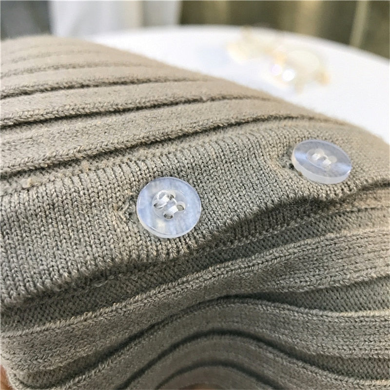 Women Button Up Ribbed Sweater Shirt Cropped Knit Cardigans Korean Knitting Crop Tops Streetwear