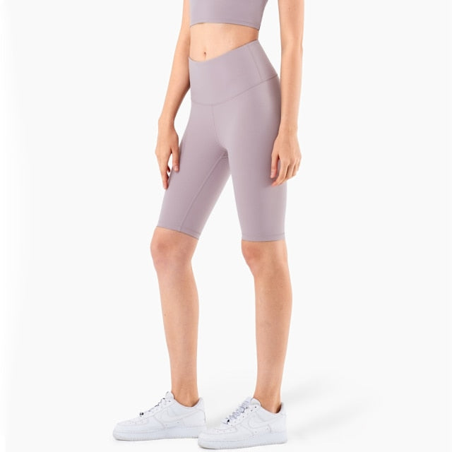 Second Skin Feel Workout Fitness Gym Biker Shorts Women High Waist Squat Proof Athletic Exercise Sport Shorts