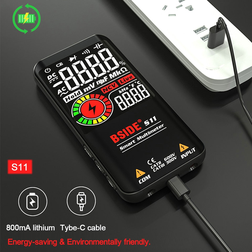 S10/11 Digital Multimeter 9999counts Smart DC AC Voltage Capacitor Ohm Diode NCV Hz Tester DMM with rechargeable battery | Vimost Shop.