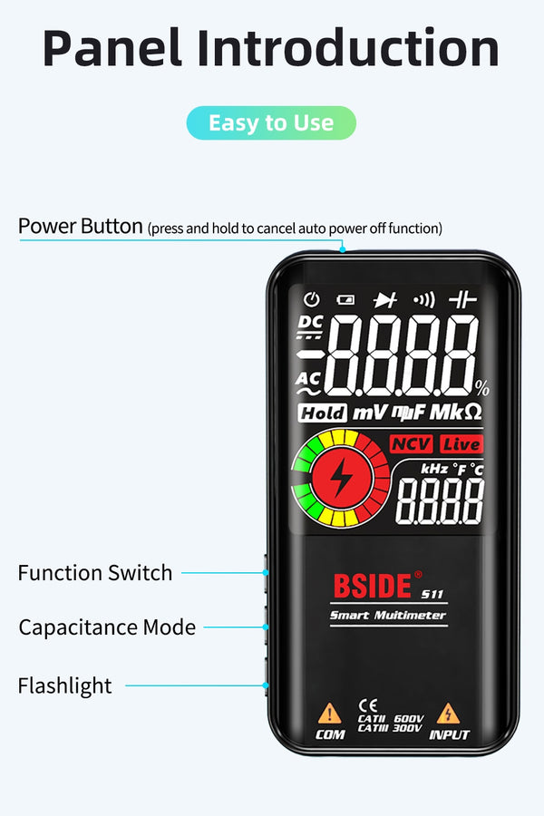 S10/11 Digital Multimeter 9999counts Smart DC AC Voltage Capacitor Ohm Diode NCV Hz Tester DMM with rechargeable battery | Vimost Shop.