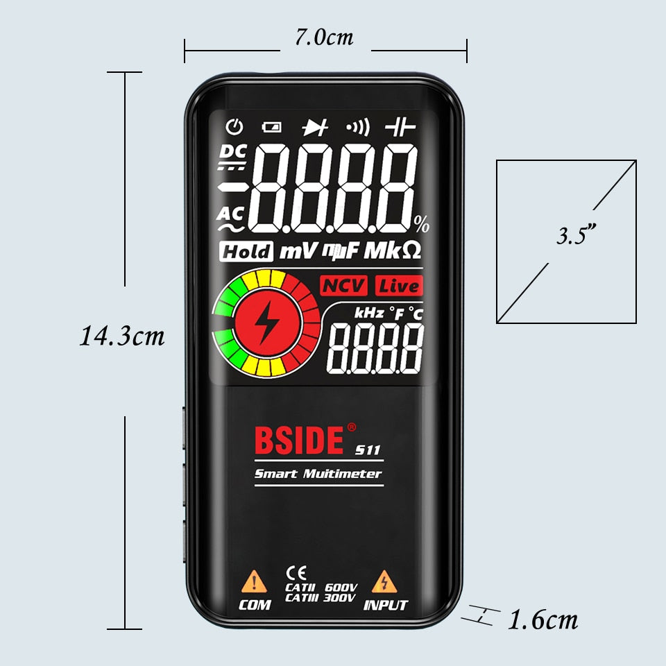 S10/11 Digital Multimeter 9999counts Smart DC AC Voltage Capacitor Ohm Diode NCV Hz Tester DMM with rechargeable battery | Vimost Shop.