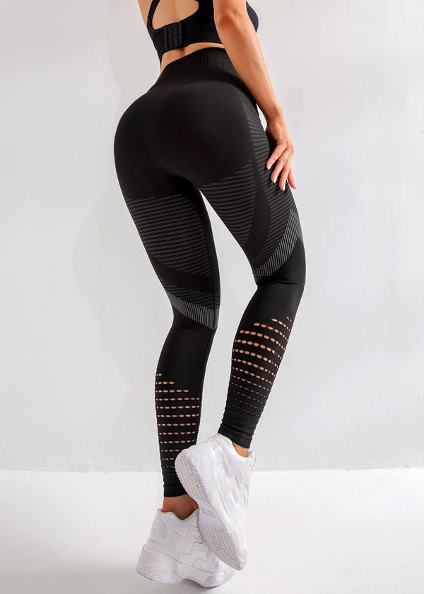 High Waist Fitness Gym Leggings Women Seamless Energy Tights Workout Running Activewear Yoga Pants Hollow Sport Trainning Wear