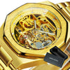 Tourbillion Mechanical Watch for Men Automatic Steel Strap Skeleton Mens Watches Top Brand Luxury