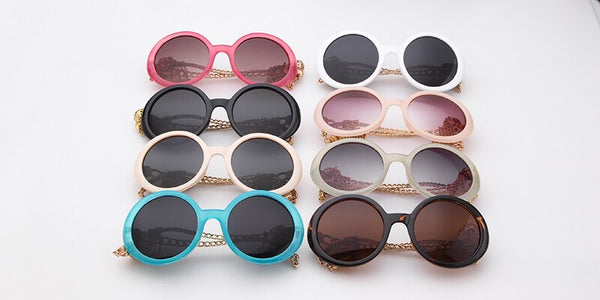 Vintage fashion round Sunglasses Women brand designer Candy Color Frame Fringed decorative pendant Sun Glasses | Vimost Shop.
