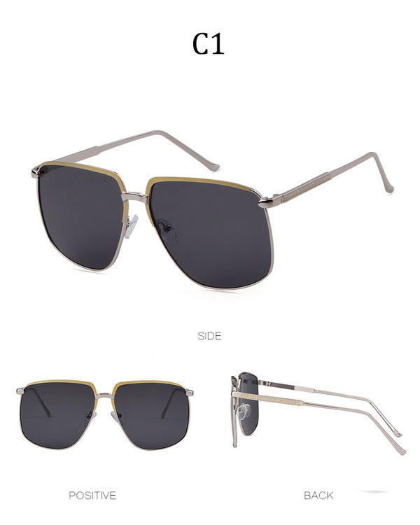 Retro oversized pilot sunglasses 2019 luxury brand designer Personality outdoor metal frame driver goggle shades | Vimost Shop.