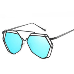 Irregular Polygon Sunglasses Women Man Brand Designer Metal Frame Hollow Out Pilot Sun Glasses Mirror UV400 Female | Vimost Shop.