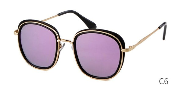 Retro Round Sunglasses Women Brand Vintage Gold Metal Frame Cat Eye Sun Glasses Black Shades High Quality Eyewear | Vimost Shop.