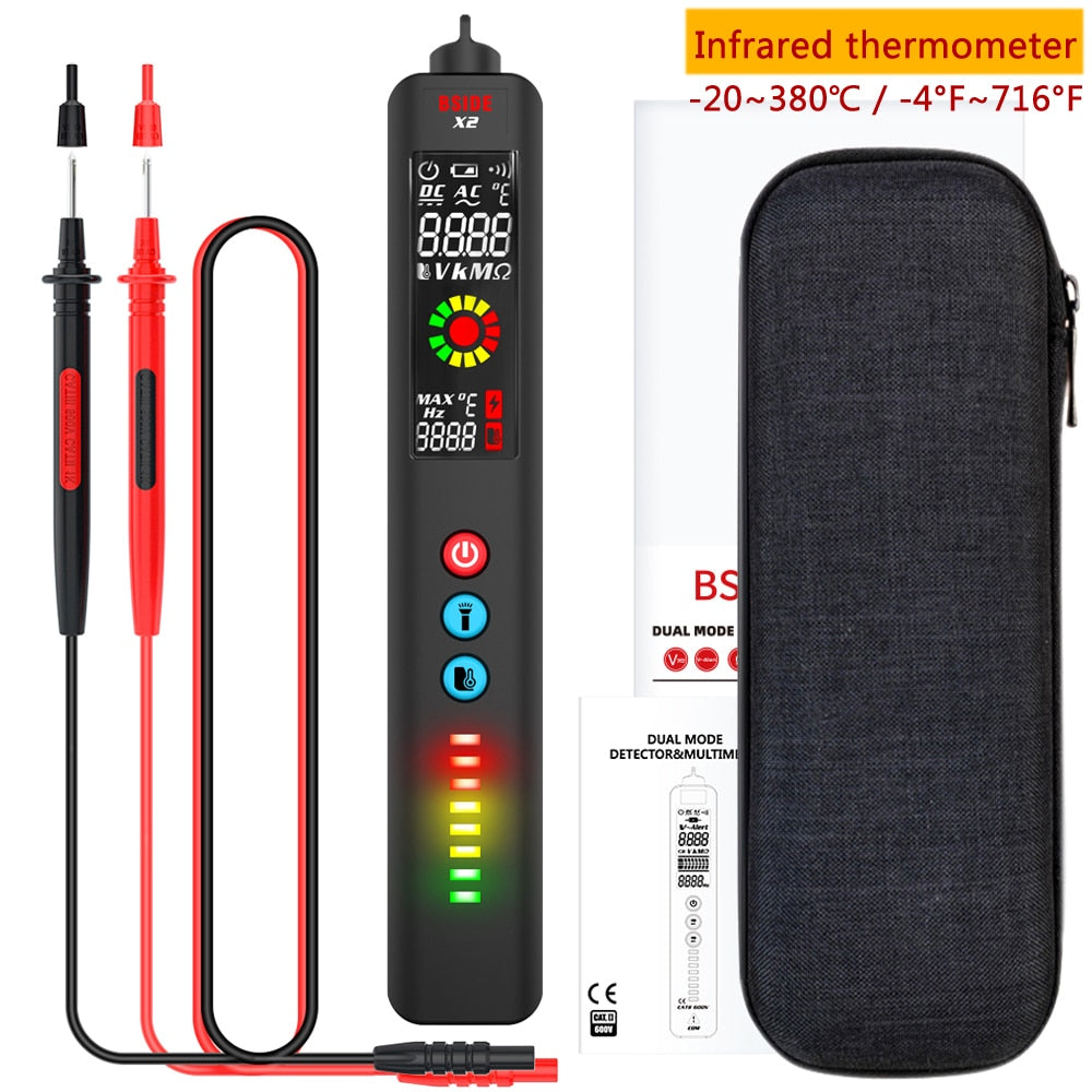 X1/X2 Voltage Detector Tester Smart Multimeter Non-contact Infrared Thermometer EBTN Display Live wire Test pencil Meter | Vimost Shop.