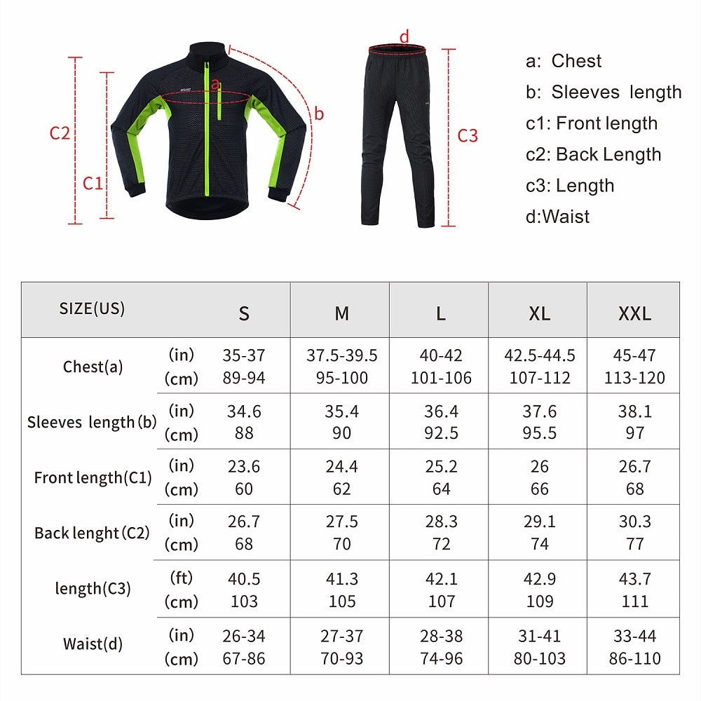 Men Winter Thermal Cycling Jacket Set Windproof Waterproof Warm Bike Jacket MTB Pant Bicycle Suit Cycling Clothing