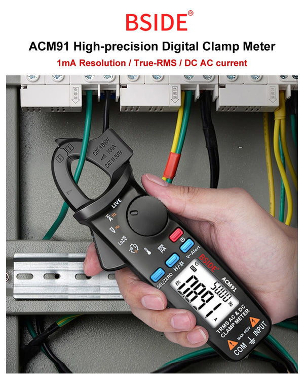 ACM91 Digital Clamp Meter True RMS 6000 DC/AC 100A 1mA Ammeter multimeter Car Current Voltmeter capacitance temp tester | Vimost Shop.