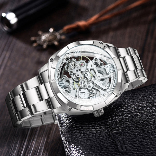 Transparent Skeleton Watch for Men Mechanical Automatic Mens Watches Top Brand Luxury Design Fashion Royal