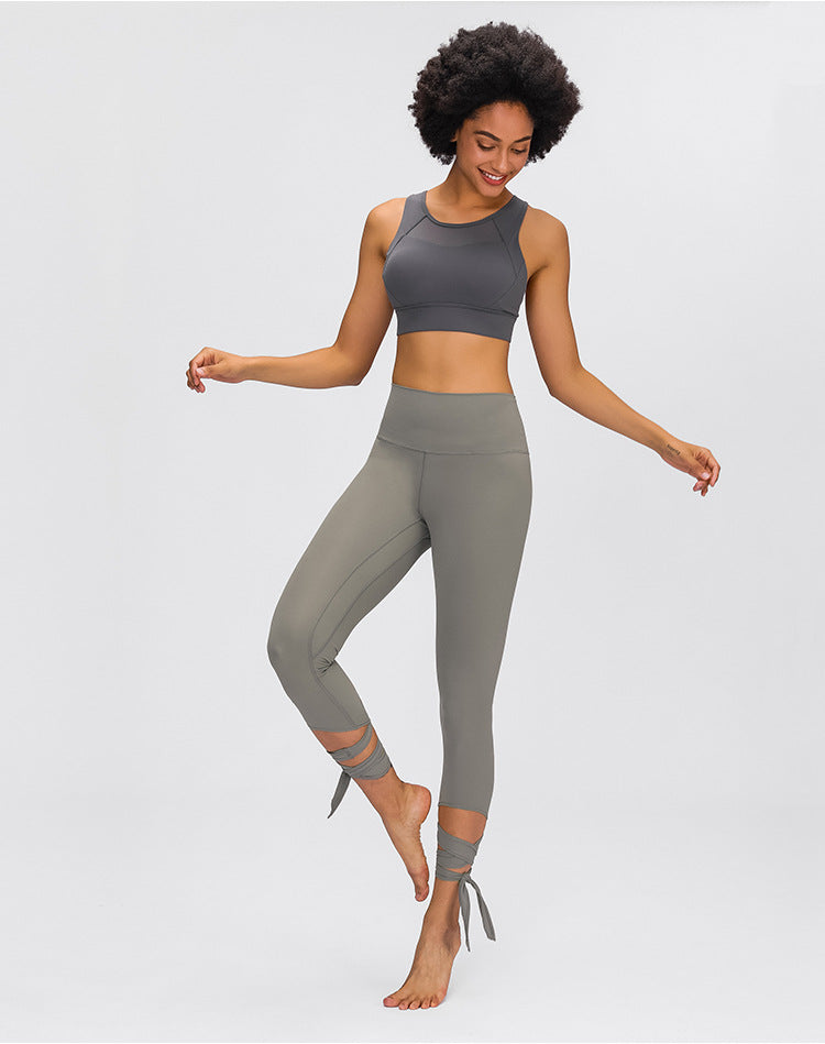 JUST A TIE Naked Feel Yoga Dancer Capri Pants Women 4-way Stretch Sport Cropped Tights Legging with Inner Pocket 21"