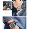 Watch For Men Quartz Military Watches Mens Auto Date Display Chronograph Casual Business Leather Strap