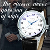 Fashion Business Automatic Mechanical Watch Men Time Master Leather Strap White Dial Calendar Date Classic