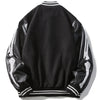 Soft Furry Patch Leather Patchwork Baseball Jacket Men Coats Autumn Baggy All-match College Style Bomber Jackets Couple