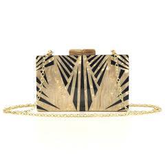 Acrylic Luxury Women Evening Bags With Chain Shoulder Golden Metal Day Clutch With Lady New 2021 Party Bags