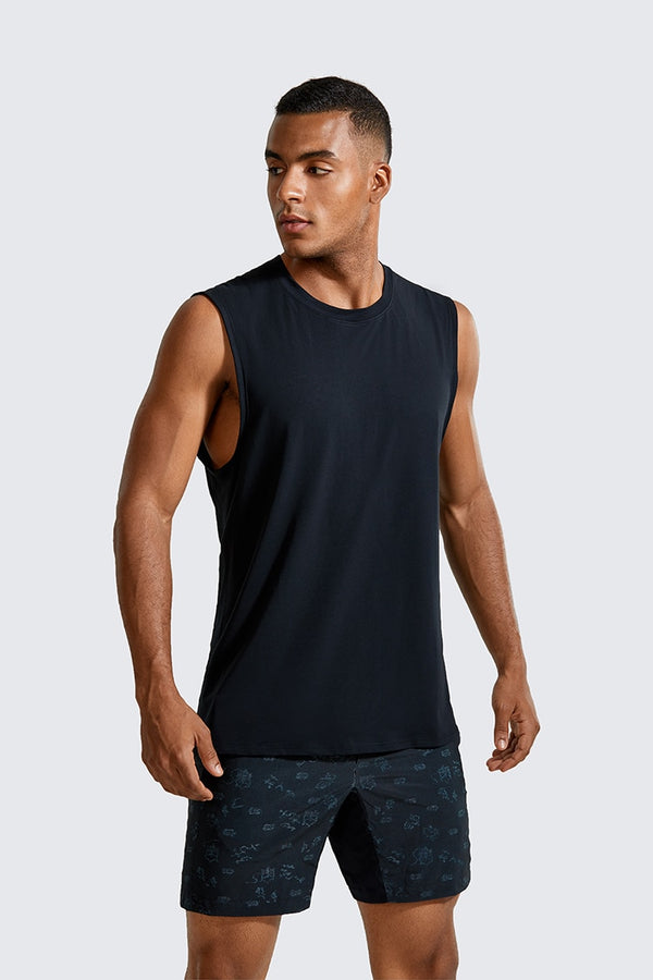 Men's Lightweight Pima Cotton Workout Tank Tops Moisture-wicking Sleeveless Shirts Muscle Tank