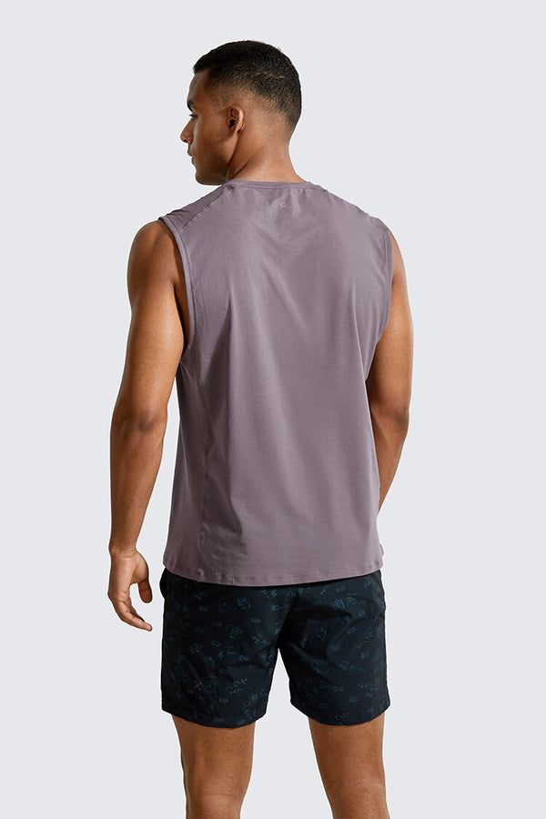 Men's Lightweight Pima Cotton Workout Tank Tops Moisture-wicking Sleeveless Shirts Muscle Tank