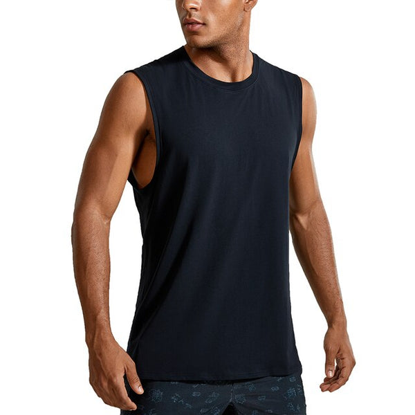 Men's Lightweight Pima Cotton Workout Tank Tops Moisture-wicking Sleeveless Shirts Muscle Tank