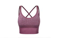 Women's Wirefree Padded Yoga Bras Strappy Sexy Longline Sports Bra Crop Tops