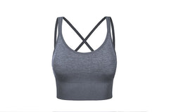 Women's Wirefree Padded Yoga Bras Strappy Sexy Longline Sports Bra Crop Tops