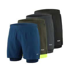 Running Shorts Men Active Training Exercise Jogging 2 in 1 Sports Shorts with Longer Liner Quick Dry