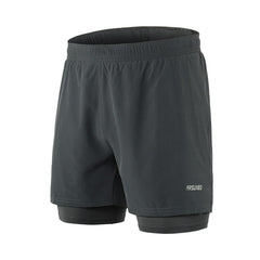 Running Shorts Men Active Training Exercise Jogging 2 in 1 Sports Shorts with Longer Liner Quick Dry