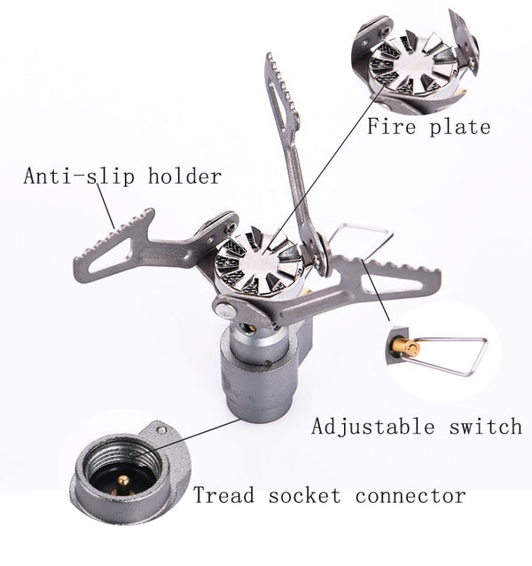 Titanium Mini Gas Burner Camping Stove Outdoor Portable  Heater Cooker Survival Survival Furnace Pocket Picnic Cookware